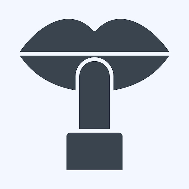 Icon Lipstick relacionado con el estilo de glifo del símbolo cosmético 1 ilustración simple