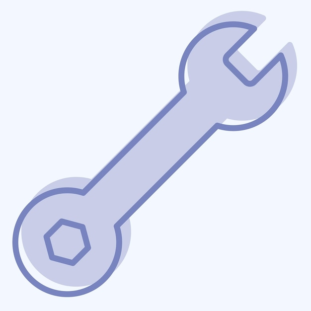 Icon Llave relacionada con el símbolo de patinaje de estilo de dos tonos ilustración de diseño simple
