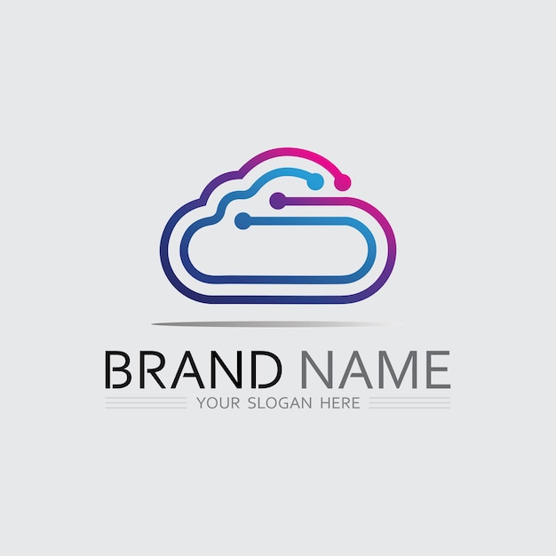 Icon de logotipo en forma de nube para el Servicio de Datos de la Naturaleza de Tecnología Amigable con el Medio Ambiente y Minimal BrandingxAxA