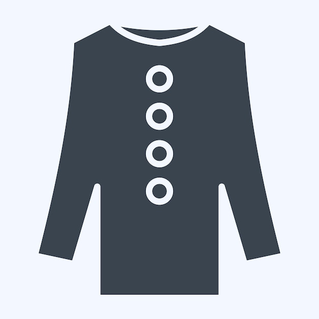 Icon Long Shirt relacionado con el estilo de glifo del símbolo de la moda diseño simple editable