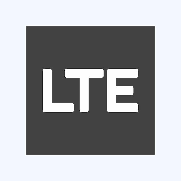 Icon LTE adecuado para aplicaciones móviles diseño de estilo de glifo de símbolo editable