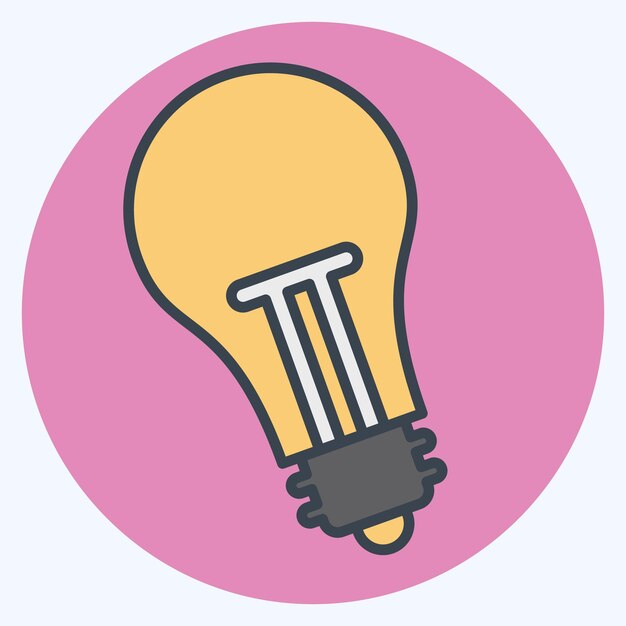 Icon Luz relacionada con el símbolo de Office estilo de color mate ilustración de diseño simple