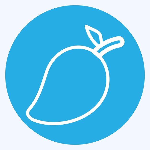 Icon Mango relacionado con Frutas y verduras símbolo de ojos azules estilo editableIcon Mango relativo a Frutas y hortalizas símbolo de ojos azul estilo editable