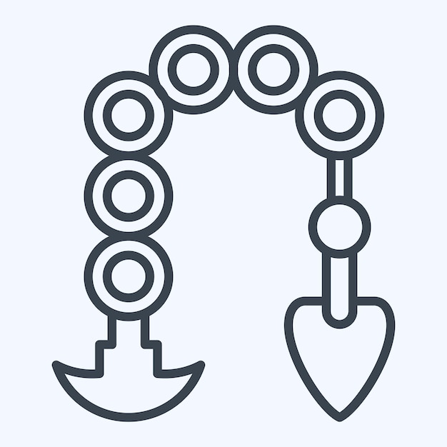 Icon Manriki Gusari relacionado con el estilo de línea de símbolos Ninja ilustración simple