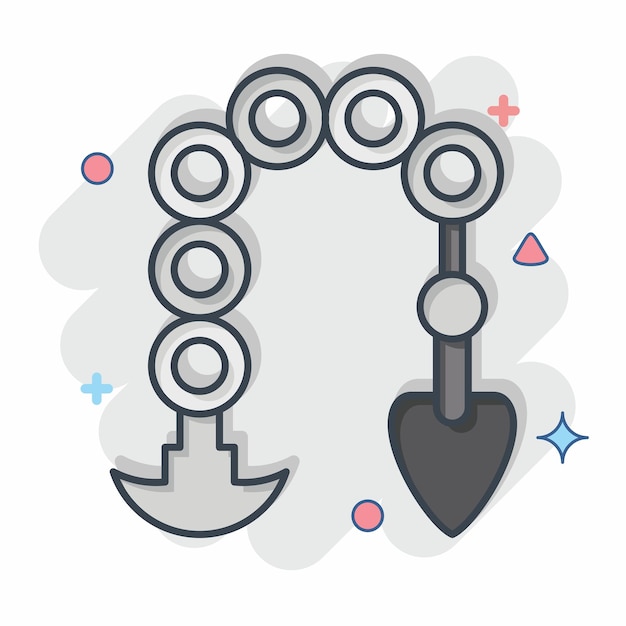 Icon Manriki Gusari relacionado con el símbolo Ninja estilo cómico ilustración simple