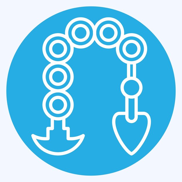 Icon Manriki Gusari relacionado con el símbolo Ninja estilo de ojos azules ilustración simple