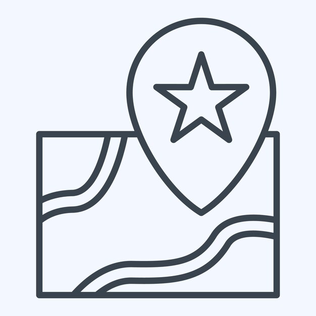 Icon Map 2 relacionado con el estilo de línea de símbolos de ocio y viajes