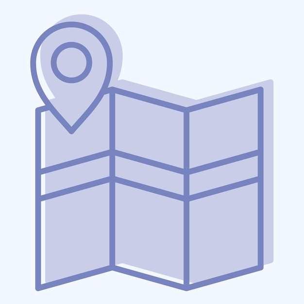 Icon Mapa Búsqueda relacionada con el símbolo de navegación de estilo de dos tonos ilustración de diseño simple