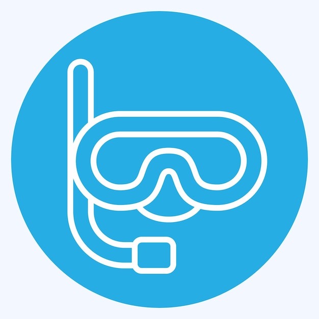 Icon Masca y Snorkel relacionados con el símbolo de Tailandia estilo de ojos azules diseño simple editable