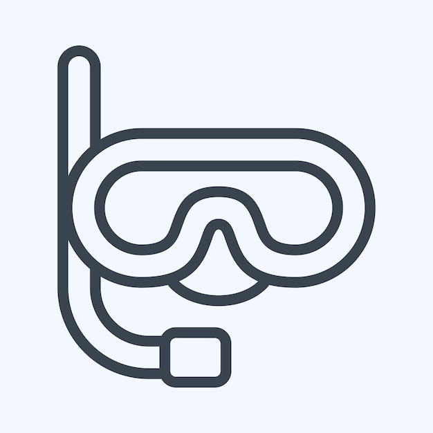 Icon Mask y Snorkel relacionados con el estilo de línea de símbolos de Tailandia diseño simple editable