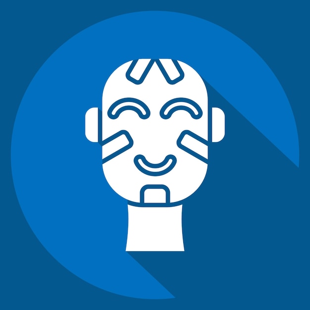 Icon Massai relacionado con el símbolo de Kenia estilo de sombra larga ilustración simple