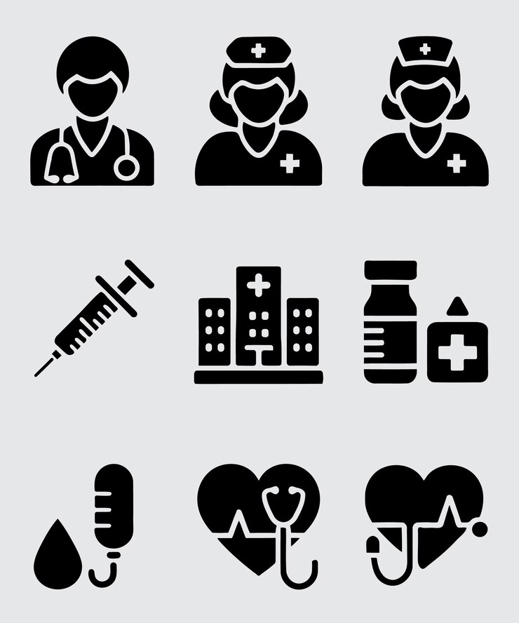 Icon médico Establezca diagnóstico médico de salud informe de enfermedad lesión y más