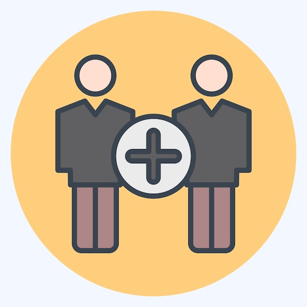 Icon Mejor comunicación relacionada con el símbolo psicológico estilo de pareja de color editable
