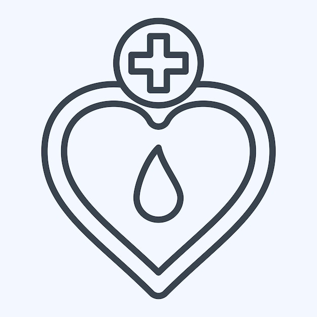 Icon Memorial relacionado con la donación de sangre estilo de línea de símbolo diseño simple editable