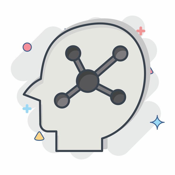 Vector icon mind mapping relacionado con el análisis de negocios símbolo estilo cómic diseño simple