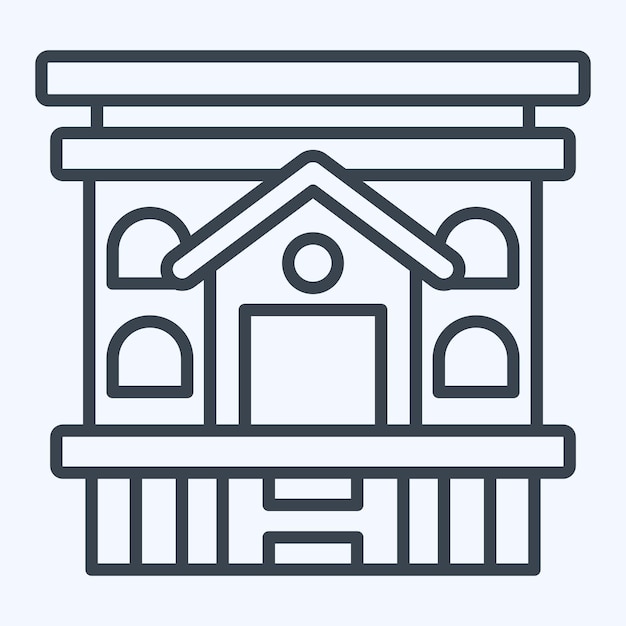 Icon Mobile Home relacionado con alojamientos estilo de línea de símbolos diseño simple editable