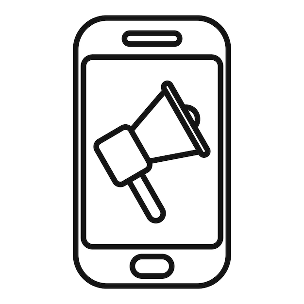 Icon del motor de búsqueda del teléfono contorno vector SEO global