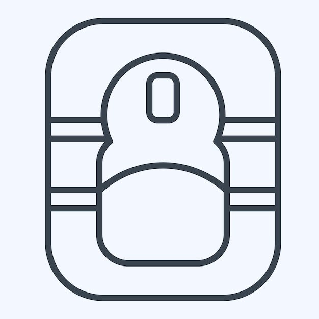 Icon Mouse Pad relacionado con el estilo de línea de símbolos de computadora diseño simple editable