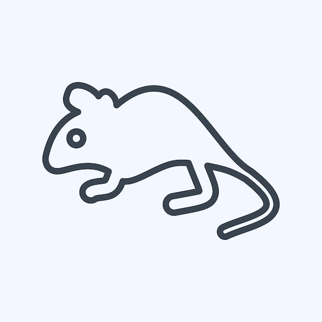 Icon Mouse relacionado con Animales domésticos diseño de estilo de línea de símbolo editable