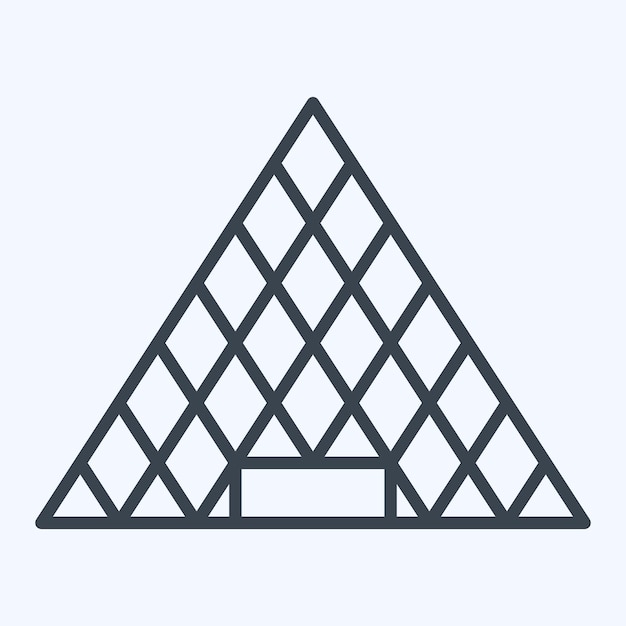 Icon Musee Du Louvre relacionado con Francia estilo de línea de símbolos diseño simple editable