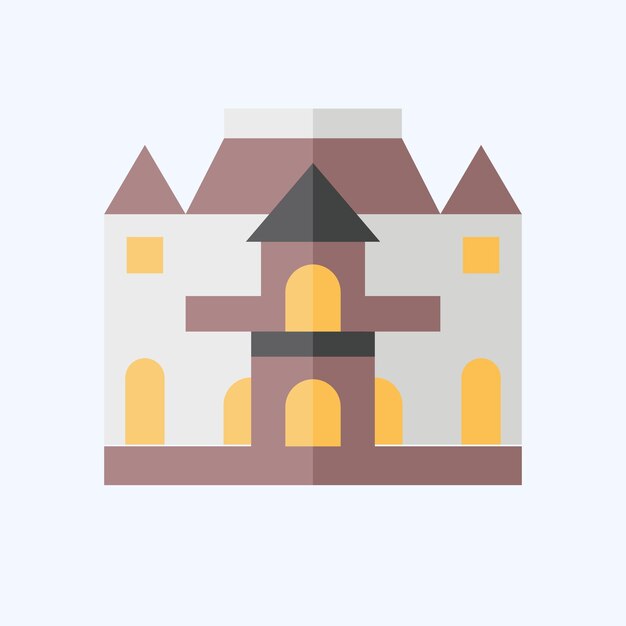 Icon Musee Rodin relacionado con Francia símbolo estilo plano diseño simple editable
