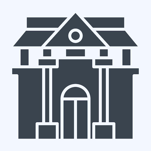 Icon Museum Of History relacionado con el diseño simple del estilo glifo del símbolo prehistórico