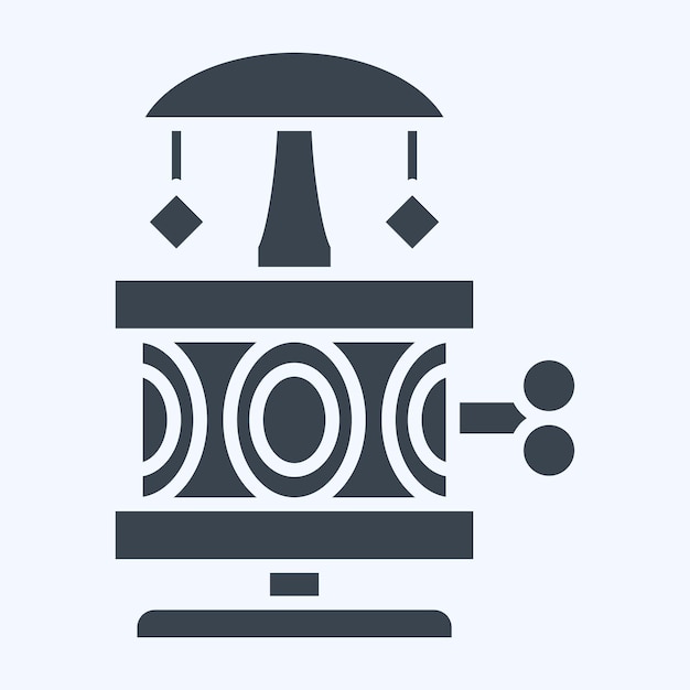 Icon Music Box relacionado con el símbolo de la decoración vintage estilo glifo ilustración simple