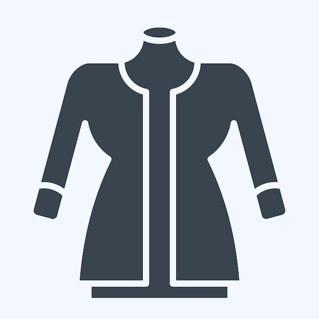 Icon Muslin relacionado con el estilo de glifo del símbolo de costura ilustración de diseño simple