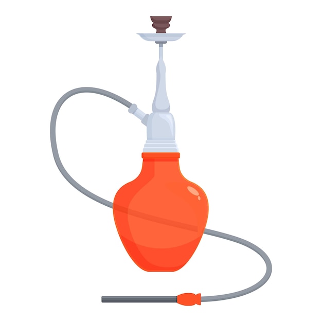 Icon de narguile de color rojo vector de dibujos animados Equipamiento para fumar