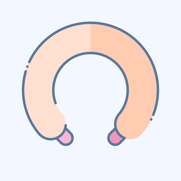 Icon Neck Almohada relacionada con el símbolo ortopédico estilo doodle diseño simple editable