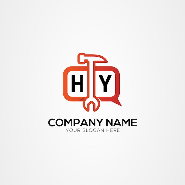 Icon o logotipo de chat con la letra HY Logotipo de servicios Ilustración vectorial aislada
