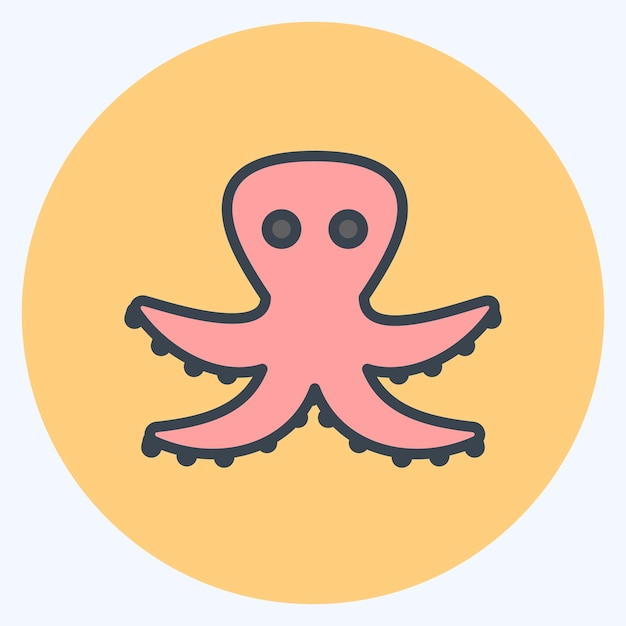 Icon Octopus adecuado para el símbolo del mar estilo de color mate diseño simple editable