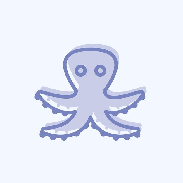 Icon Octopus adecuado para el símbolo del mar estilo de dos tonos diseño simple editable