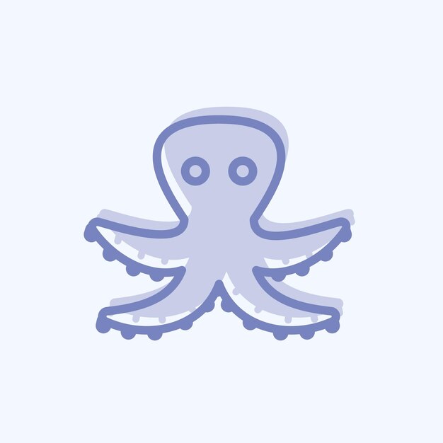 Icon Octopus adecuado para el símbolo del mar estilo de dos tonos diseño simple editable