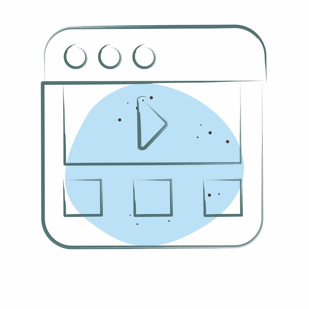 Icon Online Video Ver relacionado con el símbolo de Dropshipping El color del punto El estilo es editable