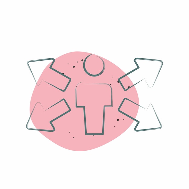 Icon Oportunidad relacionada con el símbolo de elección Color Spot Estilo ilustración simple