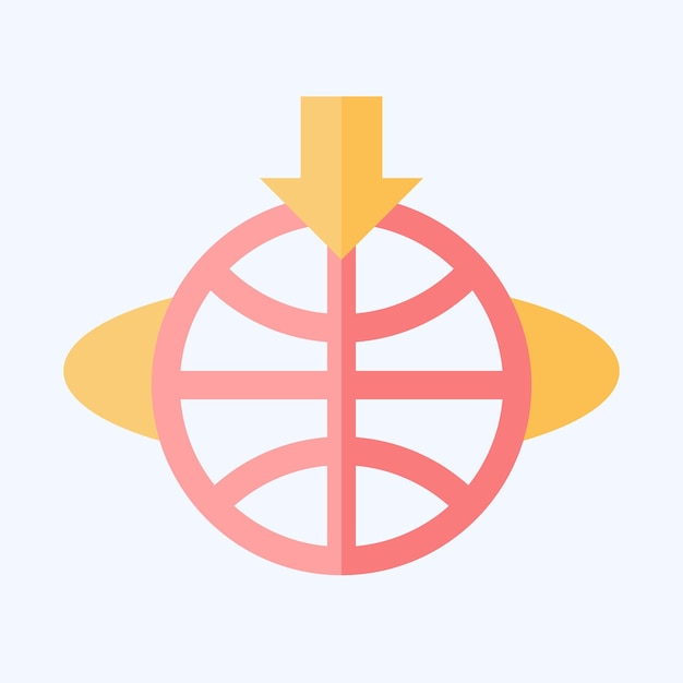 Icon Orbita geoestacionaria relacionada con el símbolo de satélite estilo plano diseño simple editable