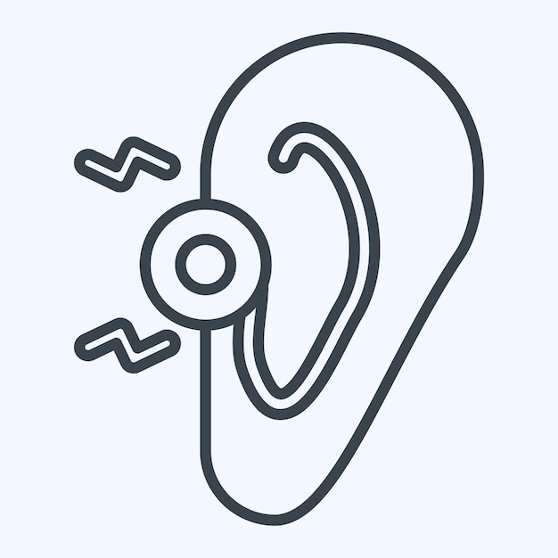 Icon Oreja relacionada con el cuerpo Ache estilo de línea de símbolo diseño simple editable
