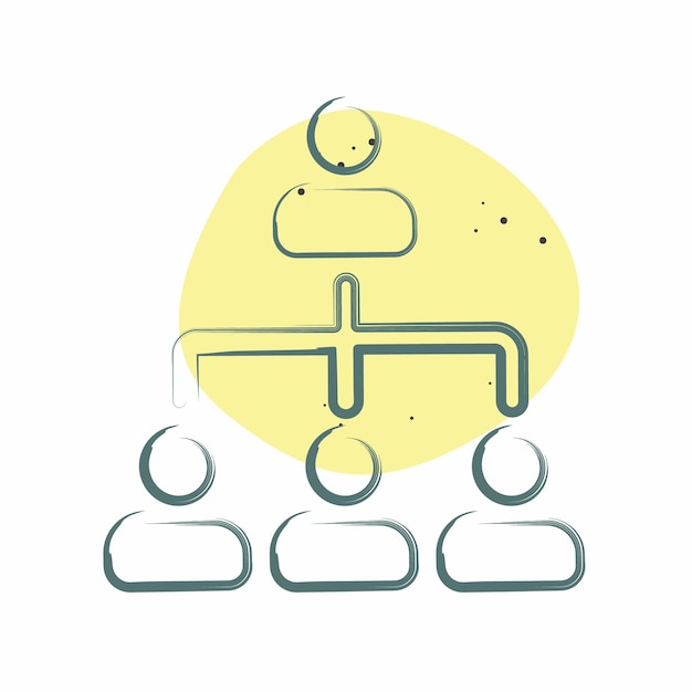 Icon Organización relacionada con el símbolo de análisis de negocios Color Spot Estilo diseño simple