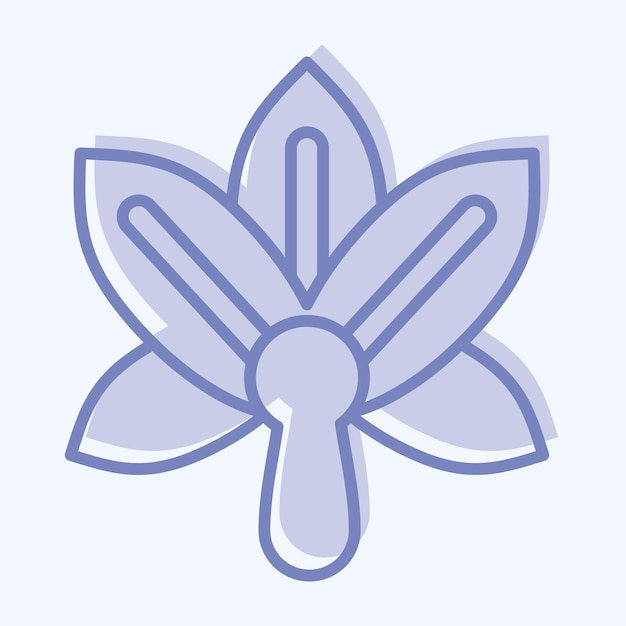 Icon Orquídea relacionada con el símbolo de las flores estilo de dos tonos diseño simple editable