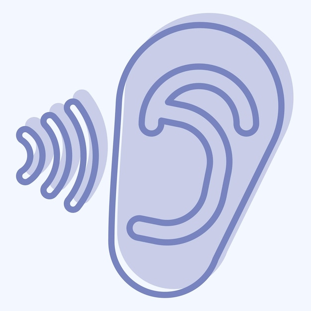 Icon Otología relacionada con Especialidades Médicas símbolo de estilo de dos tonos ilustración de diseño simple