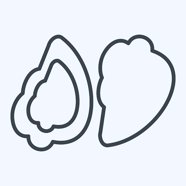 Icon Oyster relacionado con el estilo de línea de símbolo de mariscos ilustración de diseño simple