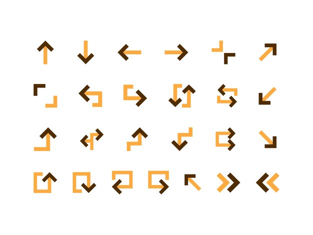 Icon Pack de navegación Estilo TwoTone Colección de iconos de flecha Perfecto para sitios web Páginas de aterrizaje Aplicaciones móviles y presentaciones Adecuadas para la interfaz de usuario o la experiencia de usuario UI UX