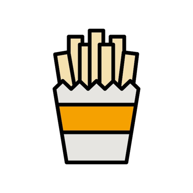 Icon de las papas fritas al estilo de las caricaturas