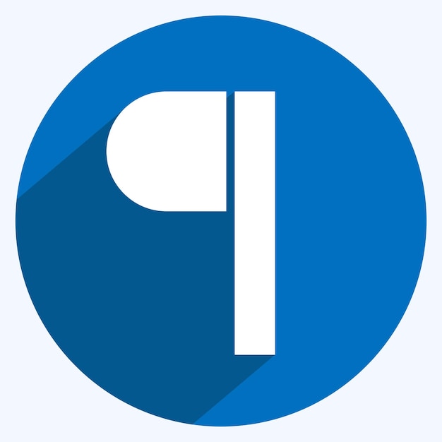 Icon Parágrafo relacionado con herramientas de diseño gráfico símbolo estilo sombra larga editable