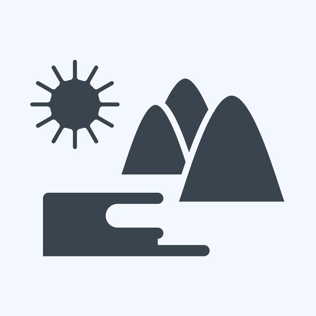 Icon Parque Natural relacionado con el símbolo de la ciudad estilo glifo ilustración de diseño simple