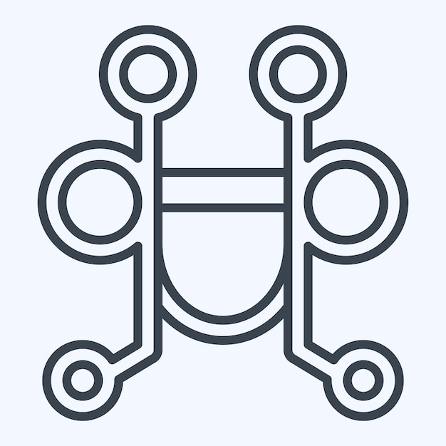 Icon Pelham Bit relacionado con el diseño de estilo de la línea de símbolos del deporte ecuestre editable