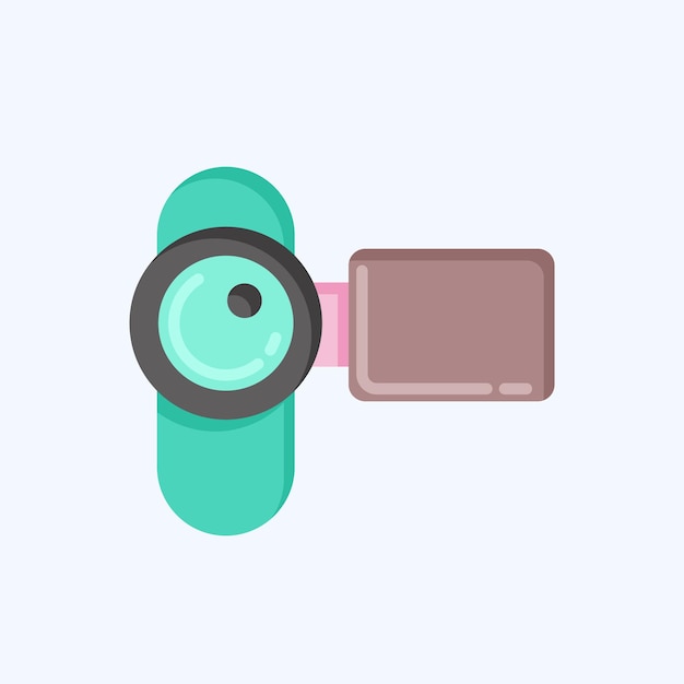 Icon película cámara relacionada con fotografía símbolo diseño de estilo plano editable