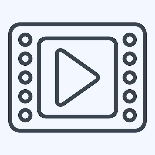 Icon Película relacionada con el estilo de línea de símbolo de Podcast