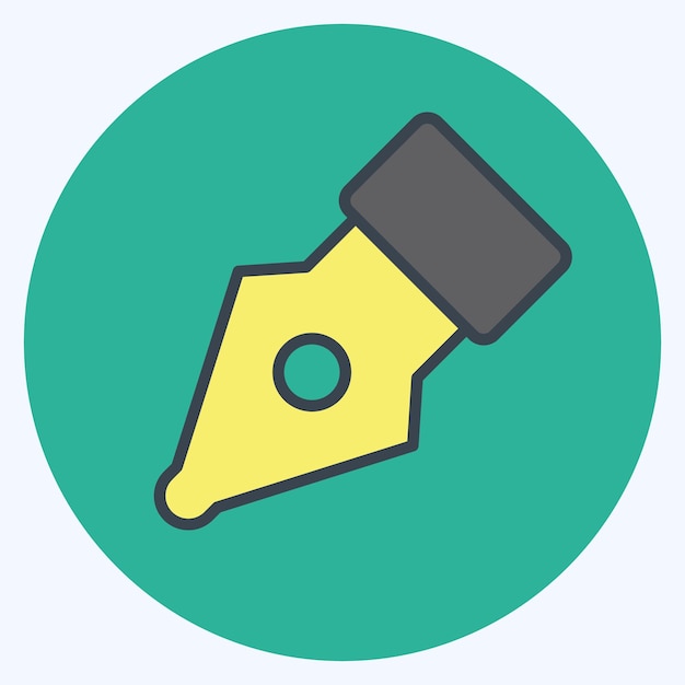 Icon Pen Nib relacionado con las herramientas de diseño gráfico símbolo color mate estilo editable